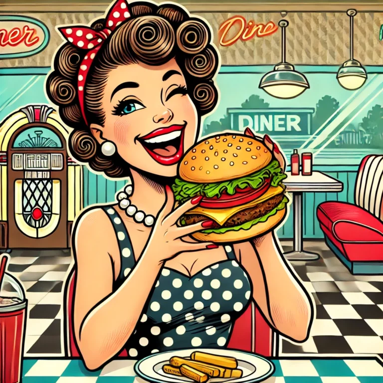 Woman eating a burger