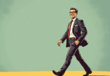 New Manager Rule #10: Walk the Walk, Smile the Smile Manager walking confidently into a room